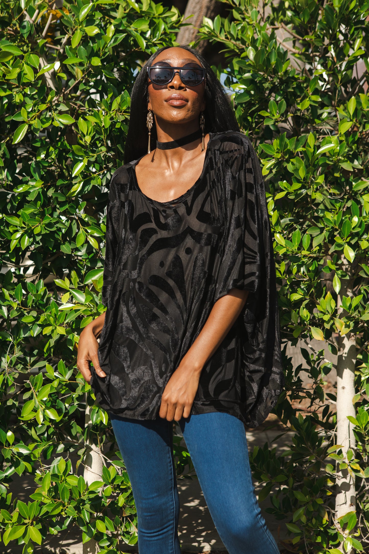 jennafer grace scarf top stretch velvet burnout goth gothic boho bohemian hippie romantic whimsical resort lounge holiday evening wear retro 20s 30s 1920s 1930s handmade unisex