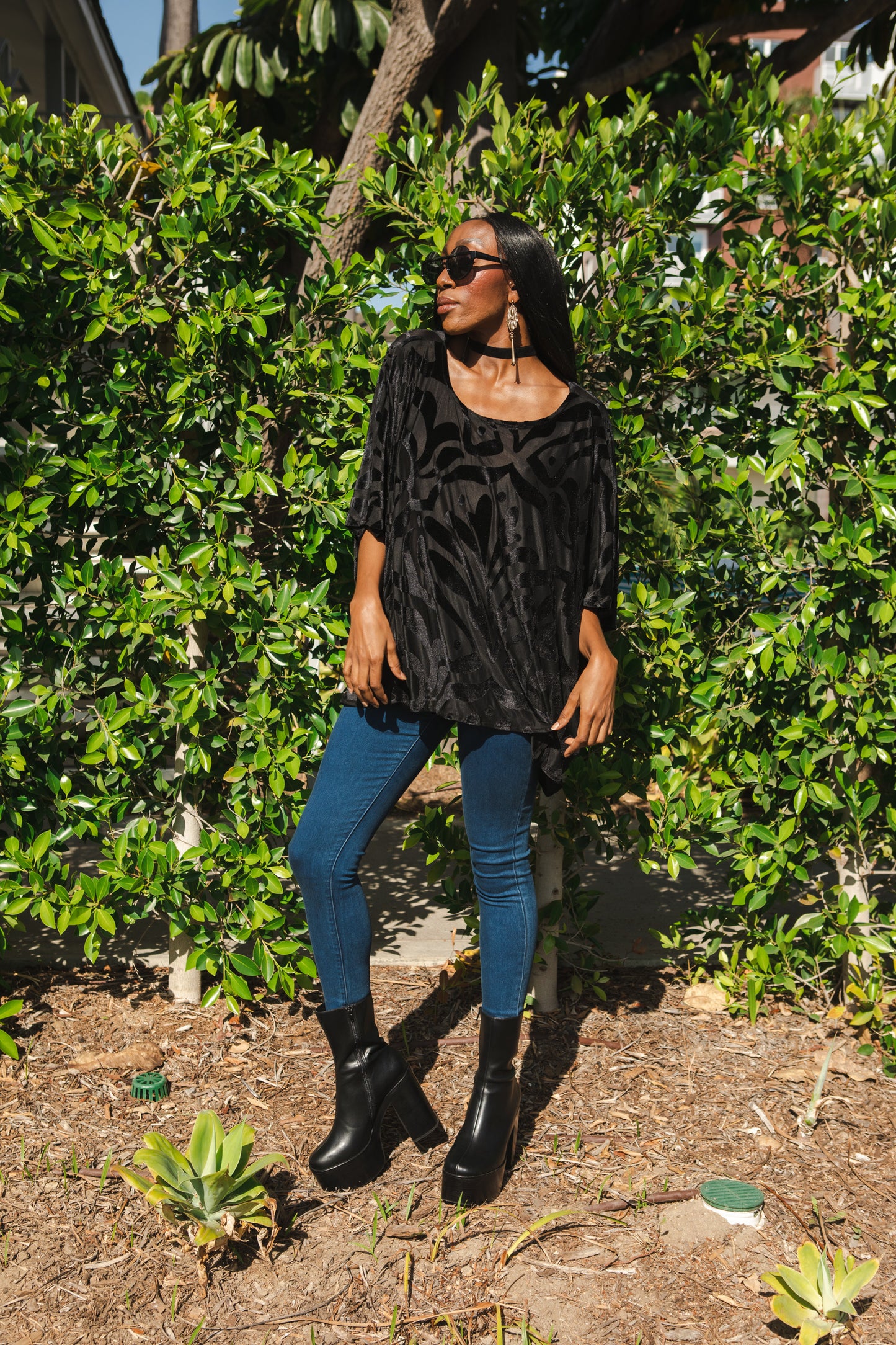 jennafer grace scarf top stretch velvet burnout goth gothic boho bohemian hippie romantic whimsical resort lounge holiday evening wear retro 20s 30s 1920s 1930s handmade unisex