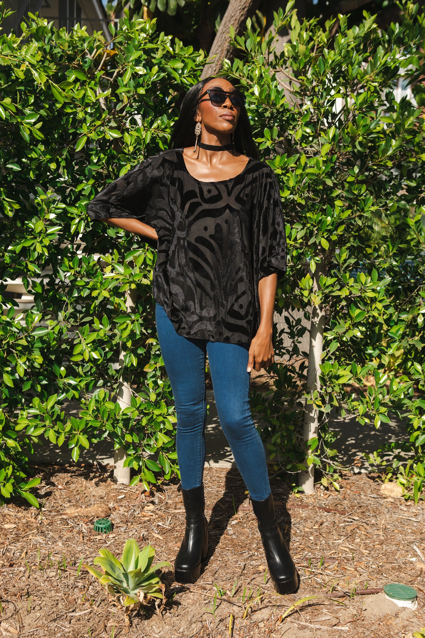 jennafer grace scarf top stretch velvet burnout goth gothic boho bohemian hippie romantic whimsical resort lounge holiday evening wear retro 20s 30s 1920s 1930s handmade unisex