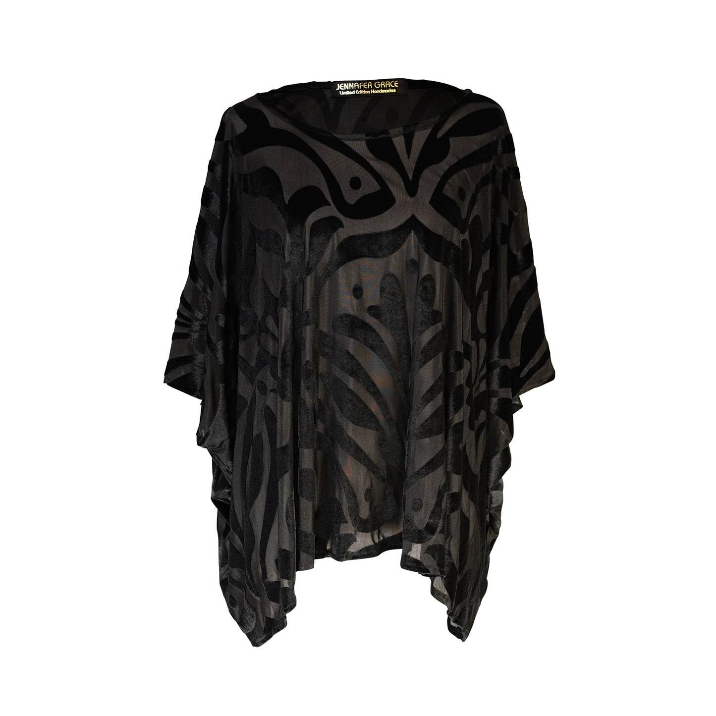 jennafer grace scarf top stretch velvet burnout goth gothic boho bohemian hippie romantic whimsical resort lounge holiday evening wear retro 20s 30s 1920s 1930s handmade unisex