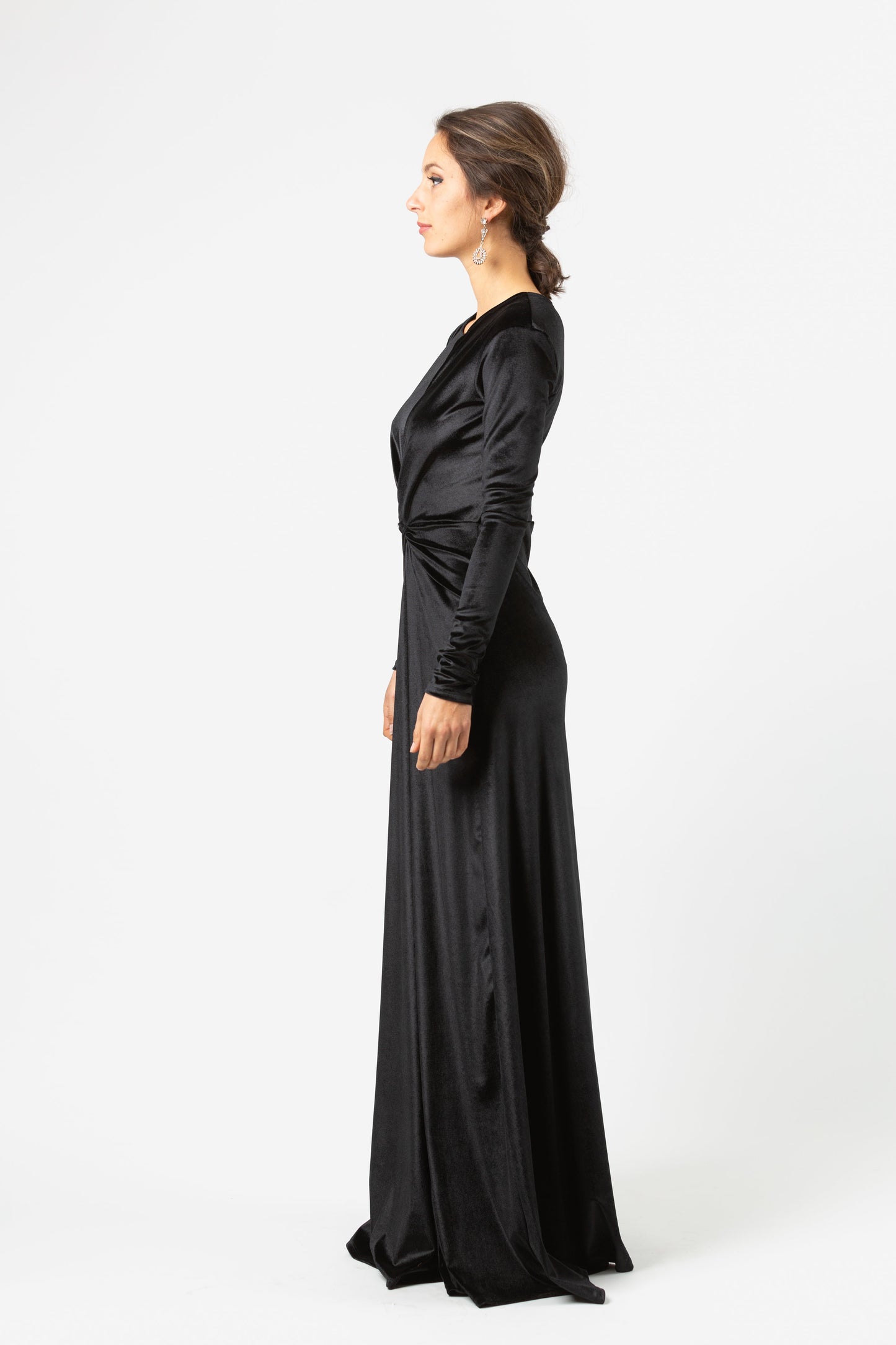 Black Velvet Knot Dress