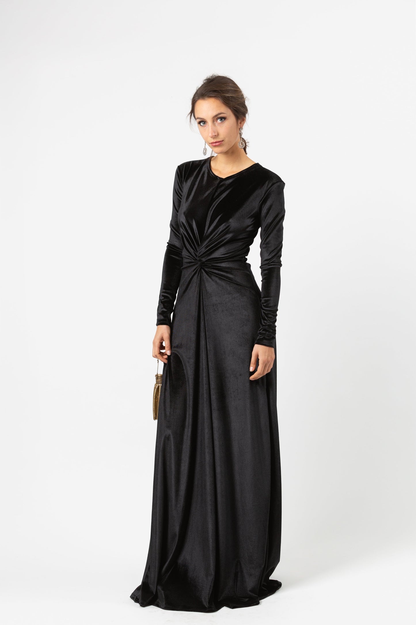 Black Velvet Knot Dress
