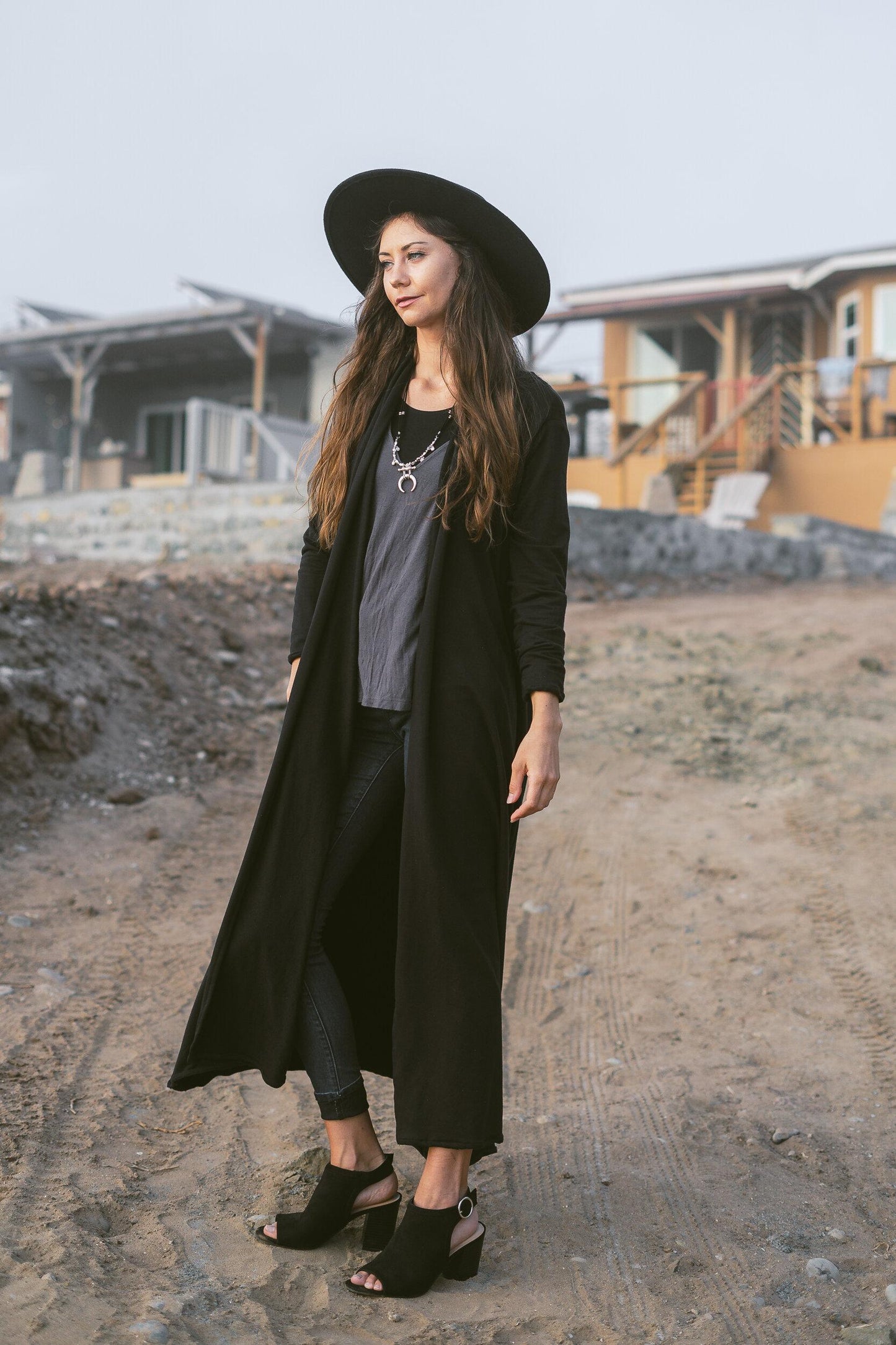 black yoga wrap cardigan sweater jennafergrace handmade california madeinusa machinewashable