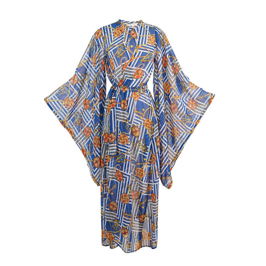 blue, white, nautical, kimono, wrap dress, original style, jennafergrace, handmade, madeinusa