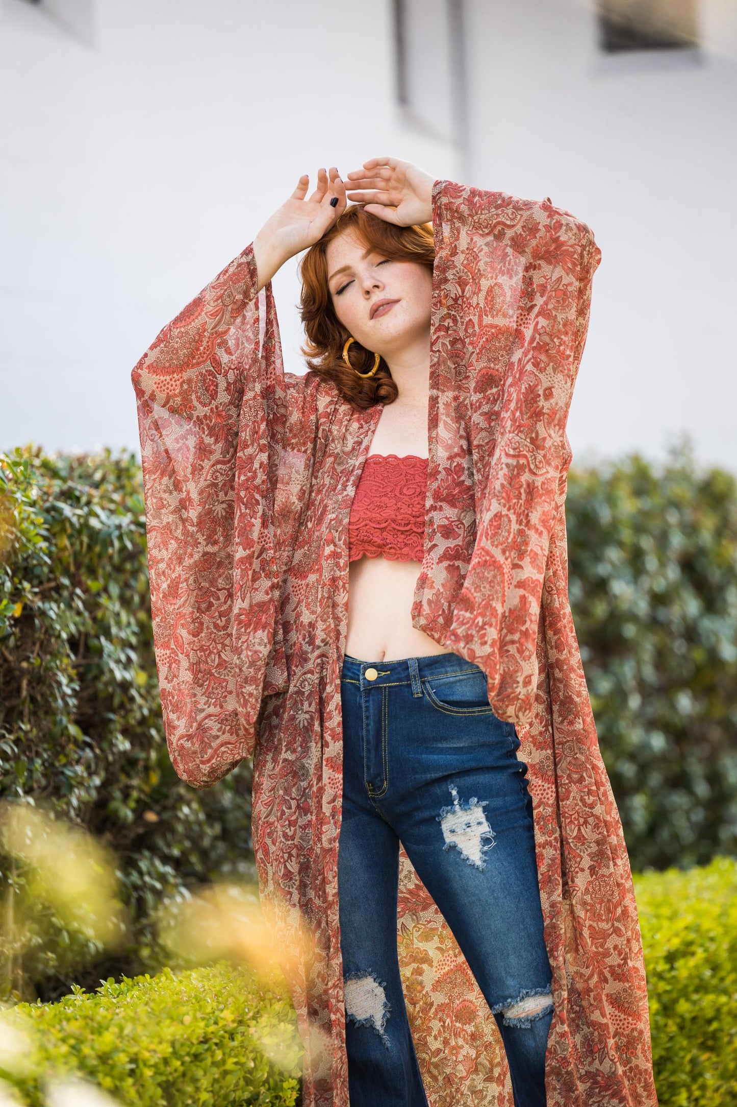 pink, floral, chic, boho, glam, classic, kimono, wrap dress, original style, jennafergrace, handmade, madeinusa