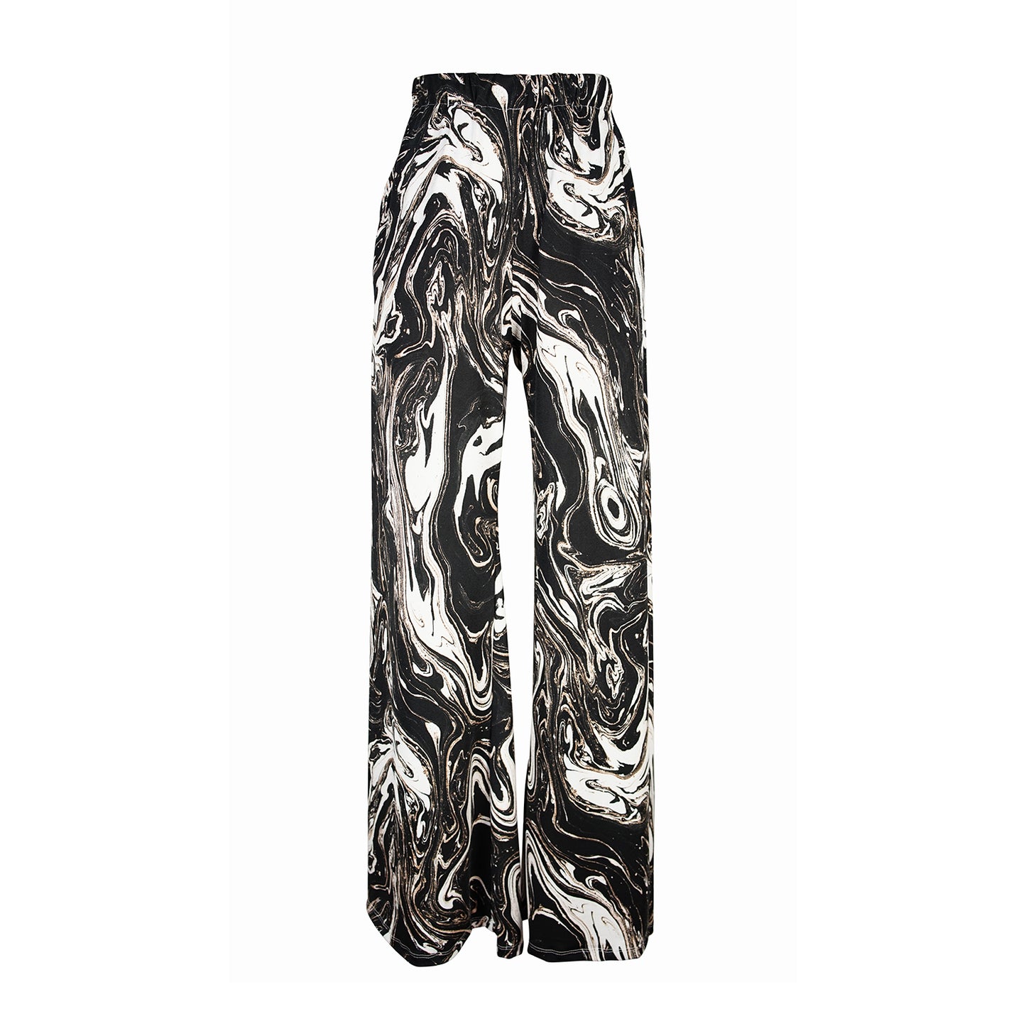 jennafer grace Darkwater tunic palazzo pant matching set black white marble print marbling effect coord co-ord boho bohemian hippie romantic whimsical lounge loungewear resort nautical cabana beach unisex handmade in california usa