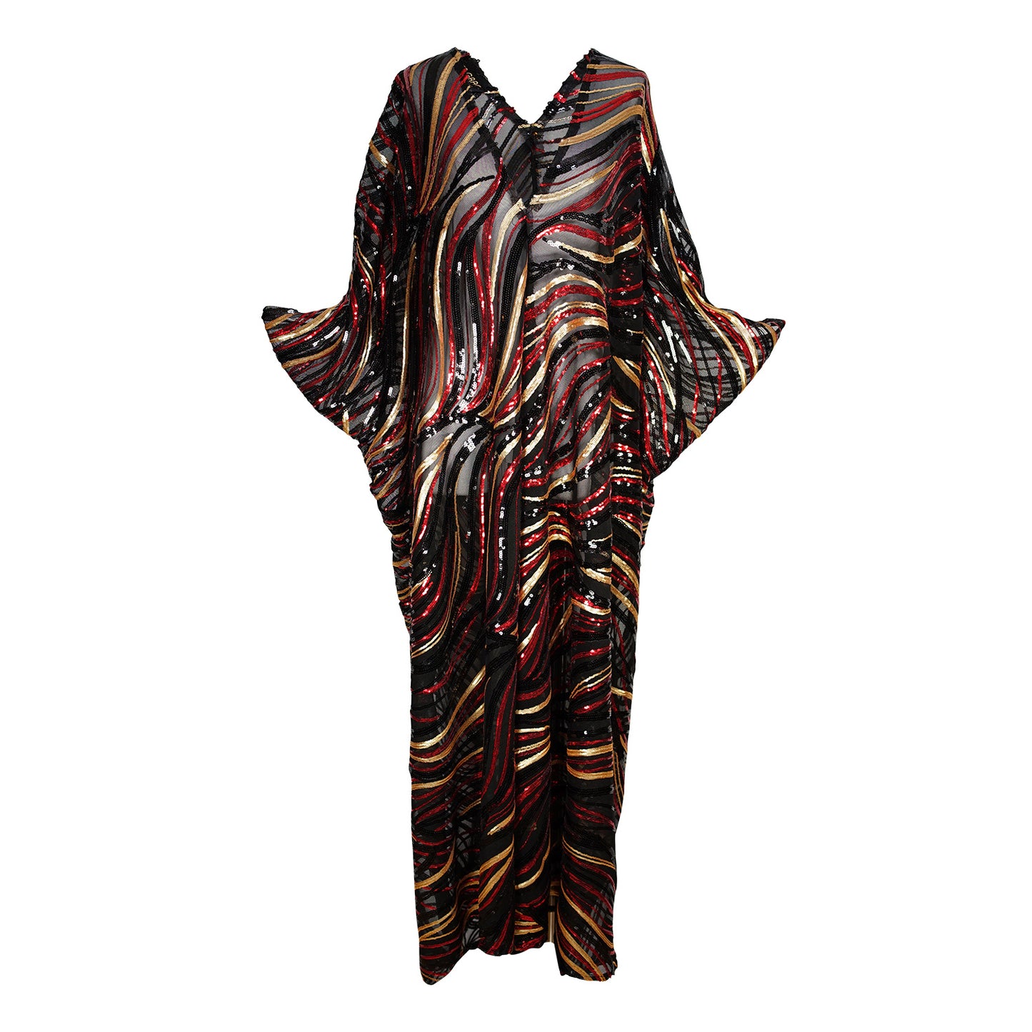 jennafer grace Esmeralda Sequined caftan shiny shimmery glittering red gold silver art deco sequin kaftan mumu shift dress coverup casual boho bohemian hippie beach resort spa lounge loungewear layering unisex handmade in California USA