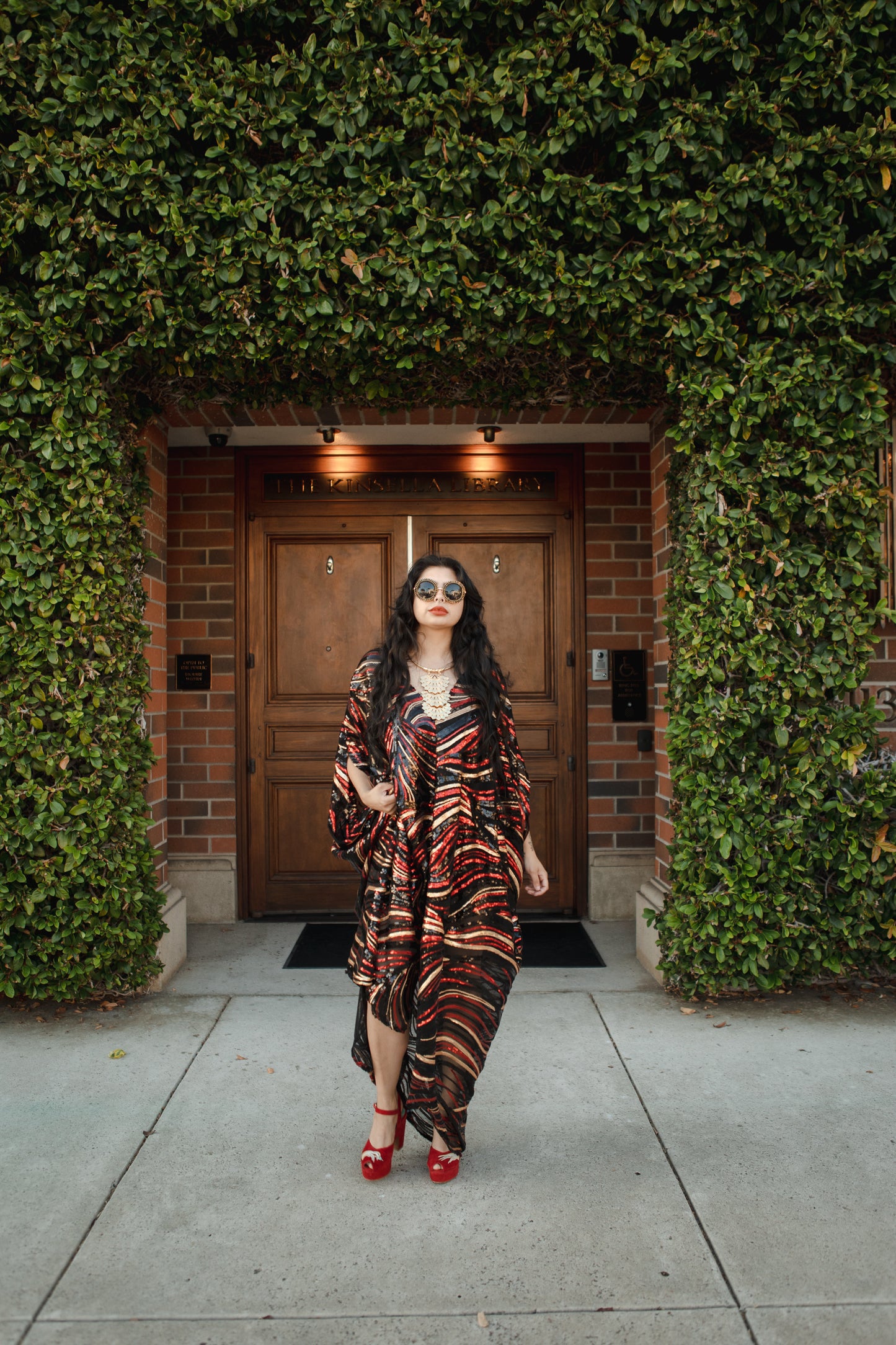 jennafer grace Esmeralda Sequined caftan shiny shimmery glittering red gold silver art deco sequin kaftan mumu shift dress coverup casual boho bohemian hippie beach resort spa lounge loungewear layering unisex handmade in California USA