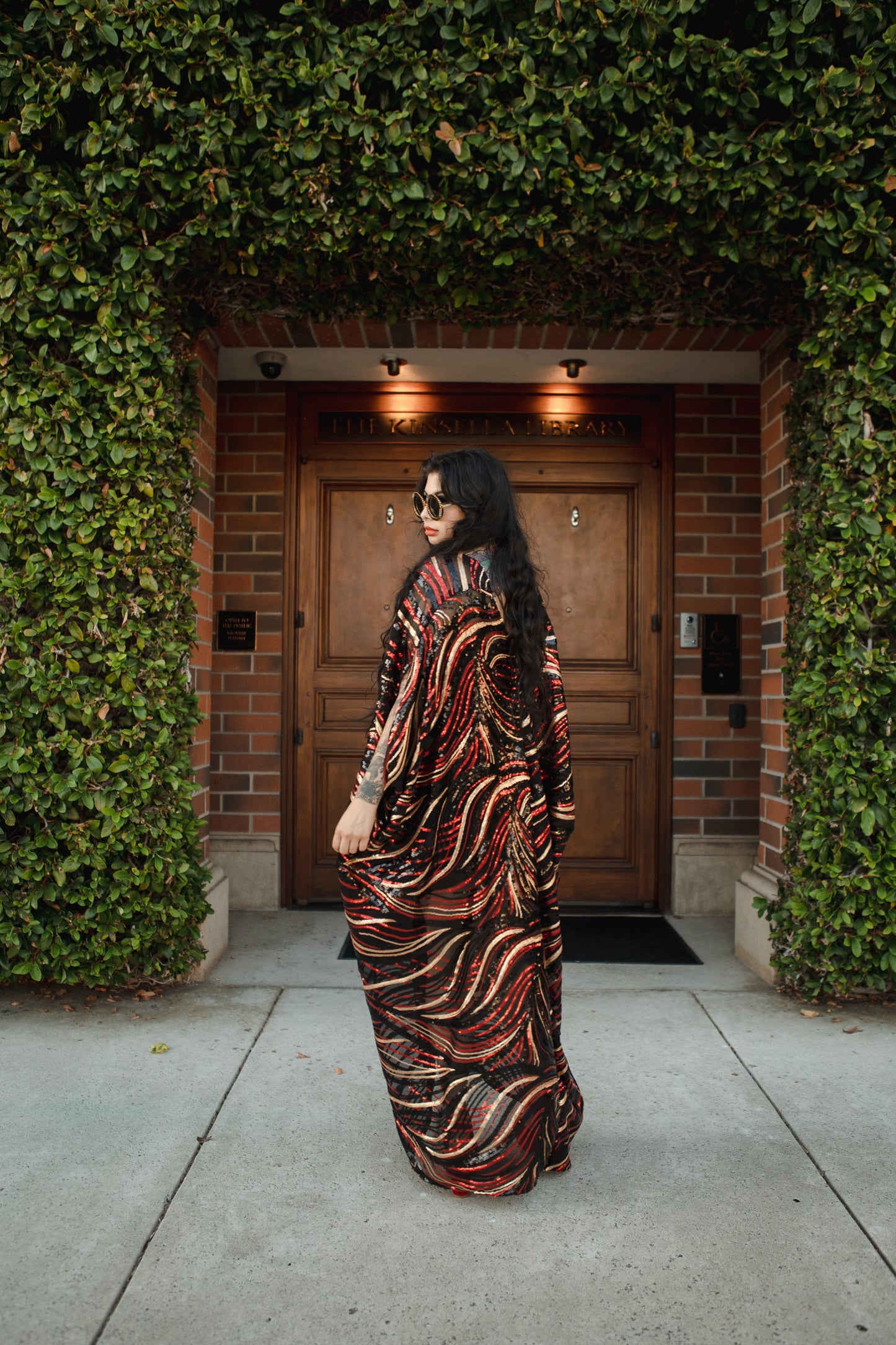 jennafer grace Esmeralda Sequined caftan shiny shimmery glittering red gold silver art deco sequin kaftan mumu shift dress coverup casual boho bohemian hippie beach resort spa lounge loungewear layering unisex handmade in California USA