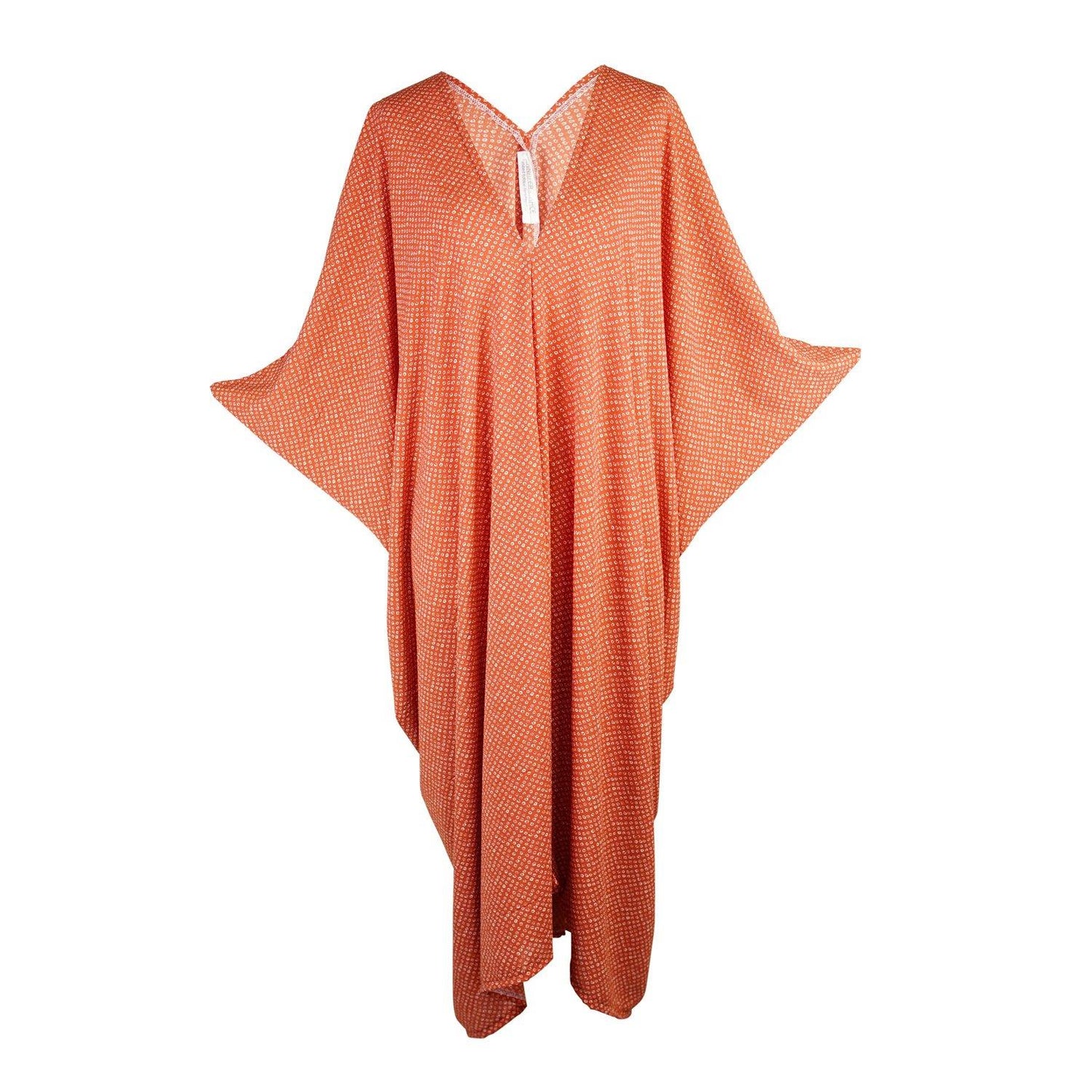 jennafer grace caftan kaftan mumu shift dress coverup terracotta orange white dotted earthy vibrant bright boho bohemian hippie beach resort spa lounge loungewear layering unisex handmade