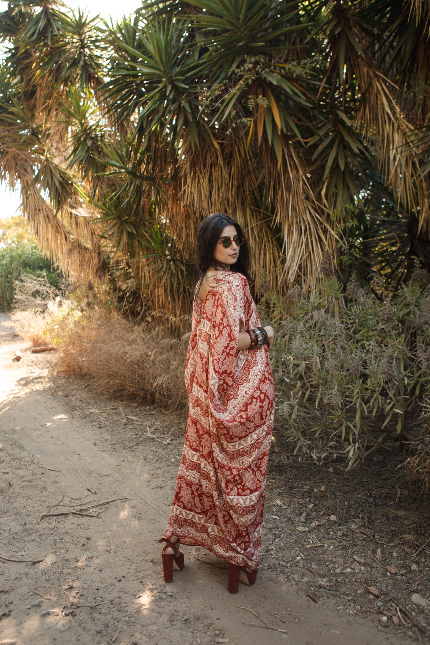 jennafer grace Harissa Paisley caftan red white striped paisley print kaftan mumu shift dress coverup casual boho bohemian hippie beach resort spa lounge loungewear layering unisex handmade in California USA
