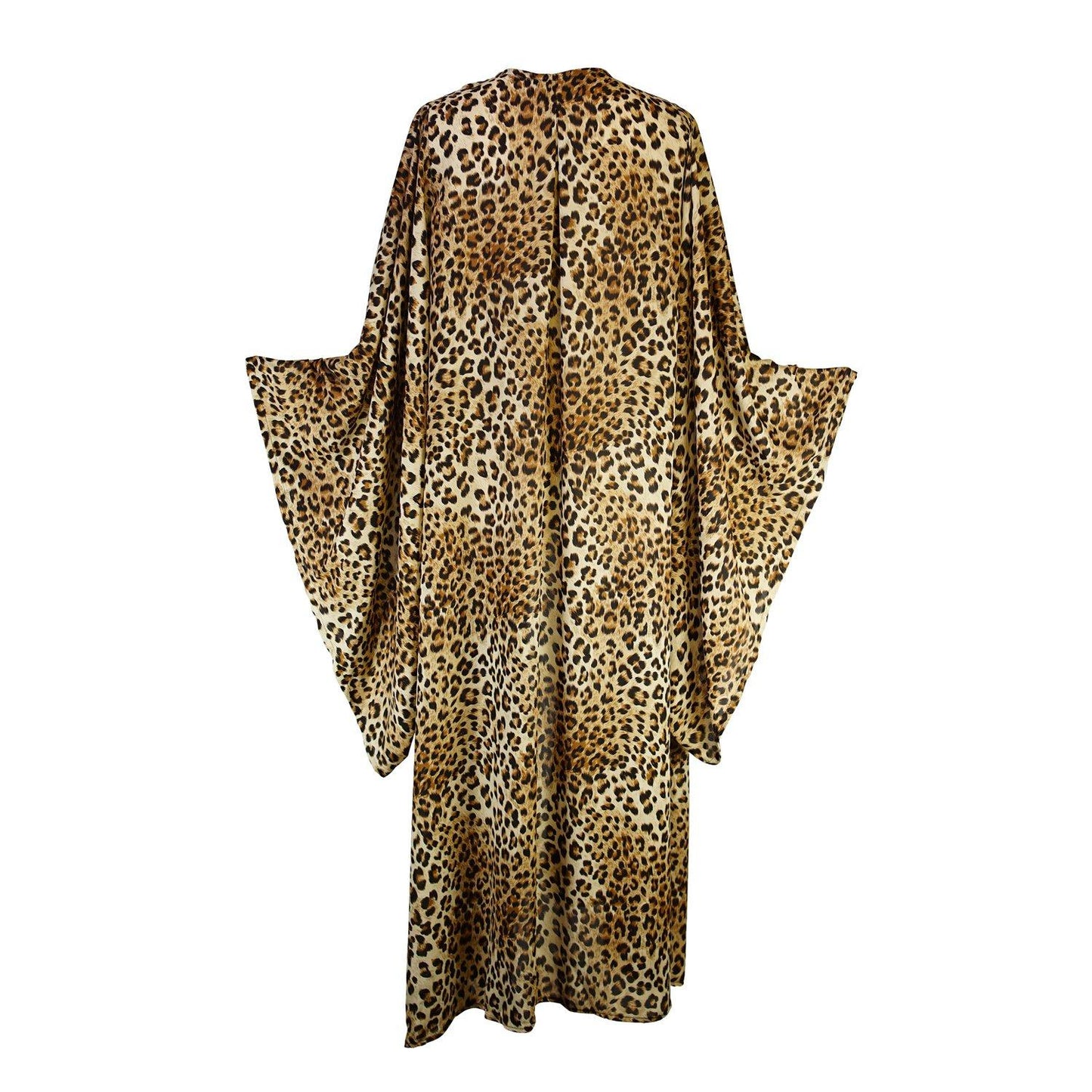 jennafer grace leon leopard cheetah animal print kimono wrap dress coverup duster boho bohemian hippie beach wear resort holiday lounge loungewear handmade unisex