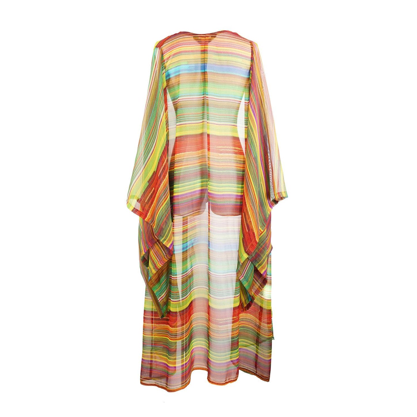 malecon nuevo vibrant primary color kimono shawl jacket robe wrap dress coverup pockets layering jennafergrace cuba havana handmade everydayluxe