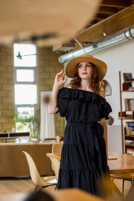 onyx black chiffon veranda ruffle dress handmade dark market goth jennafergrace