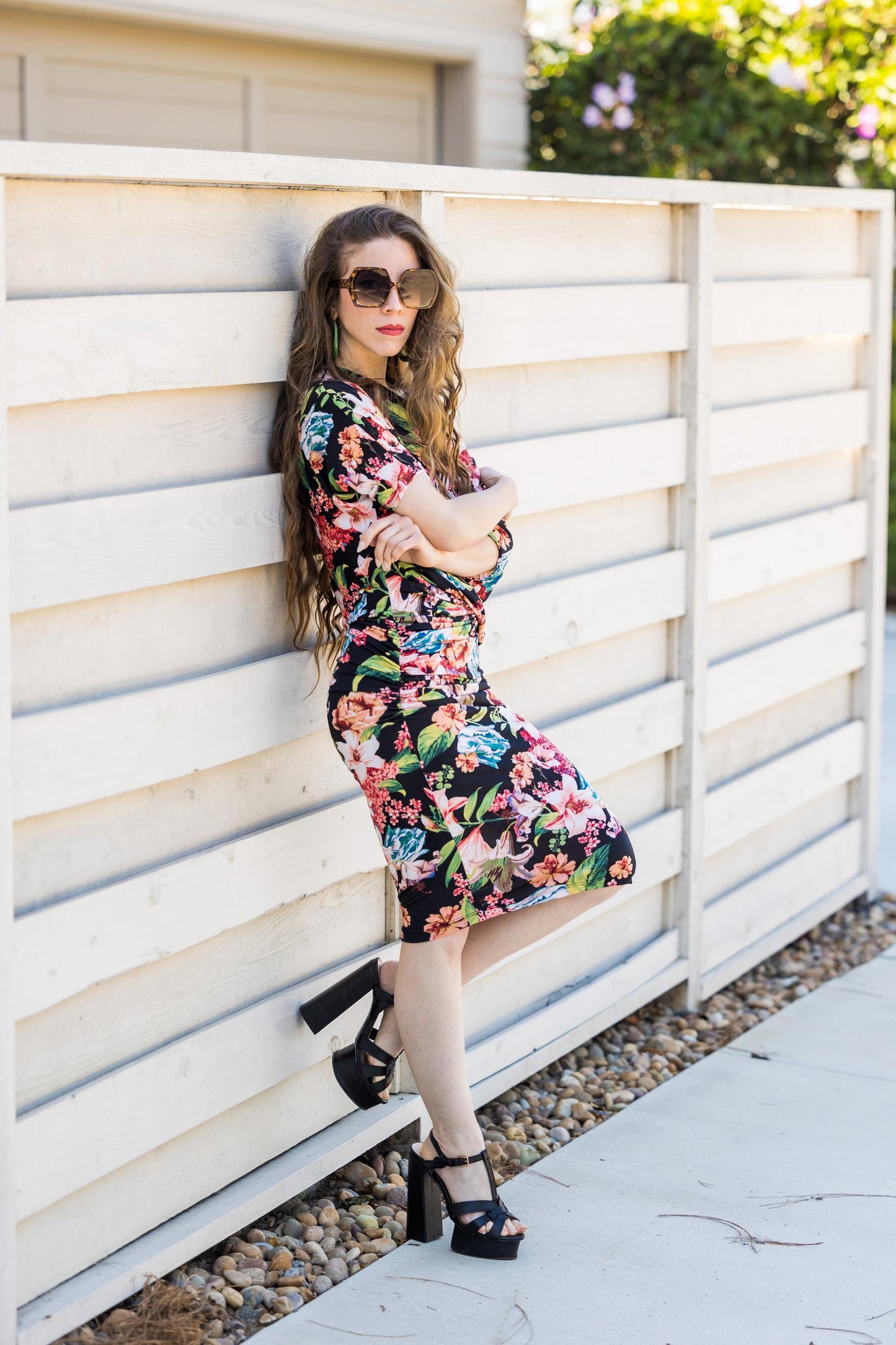 jennafer grace angle dress off shoulder one shoulder boat neck midi simple sexy 80s floral print dress handmade