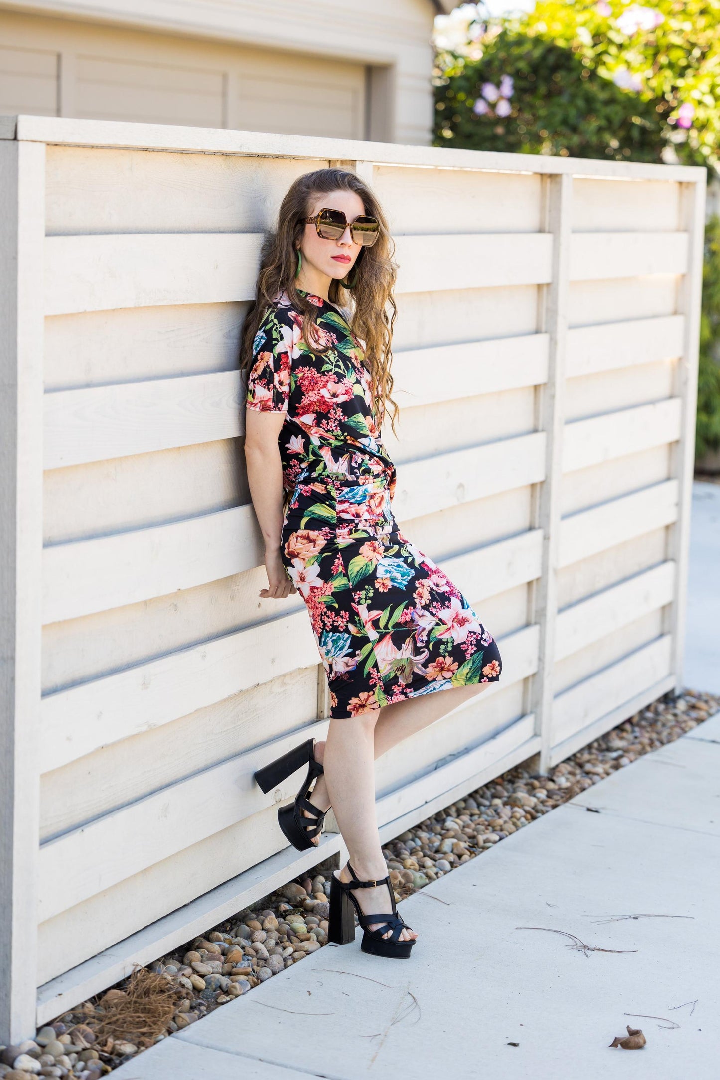 jennafer grace angle dress off shoulder one shoulder boat neck midi simple sexy 80s floral print dress handmade