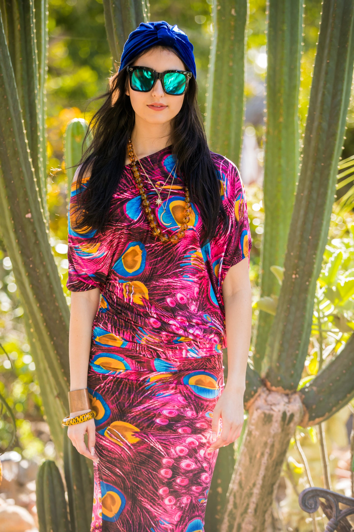 Pink Peacock Angle Dress