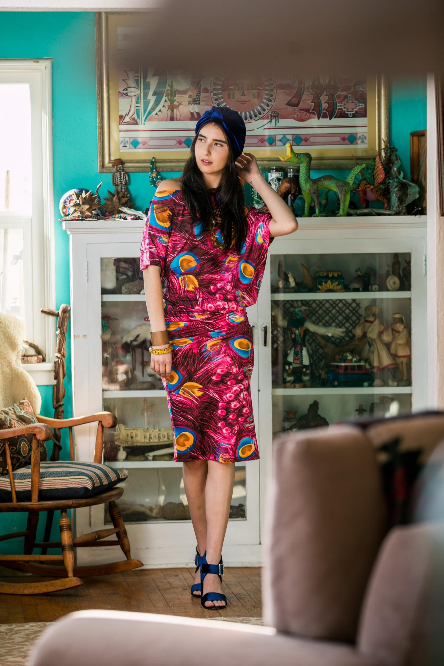 Pink Peacock Angle Dress