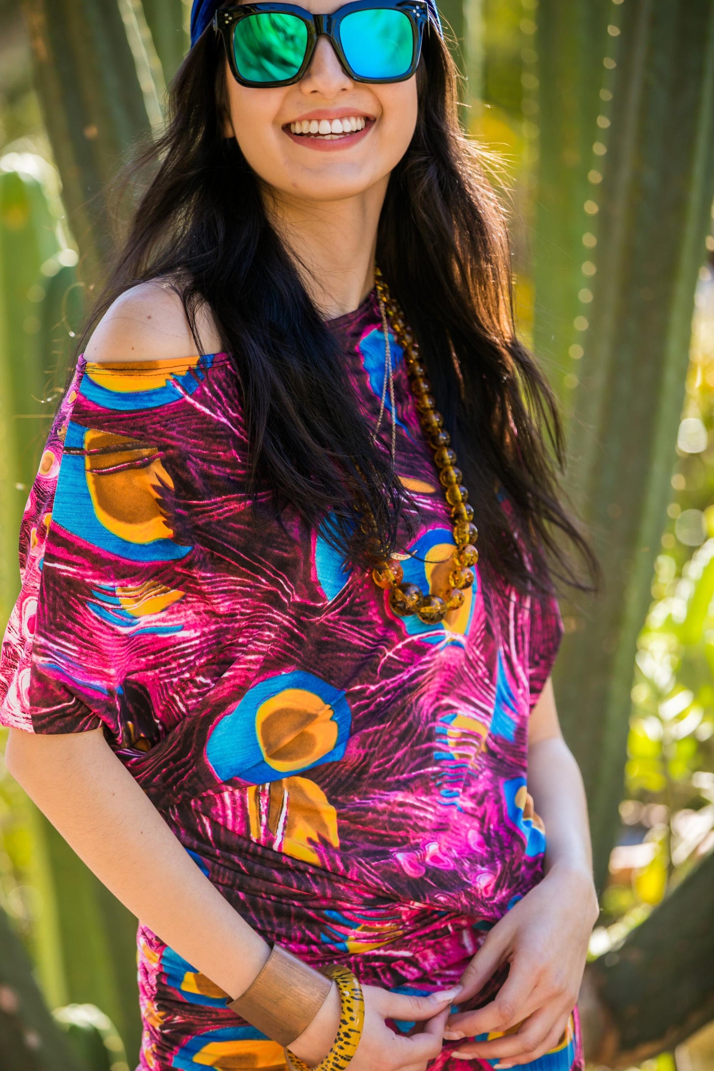 Pink Peacock Angle Dress