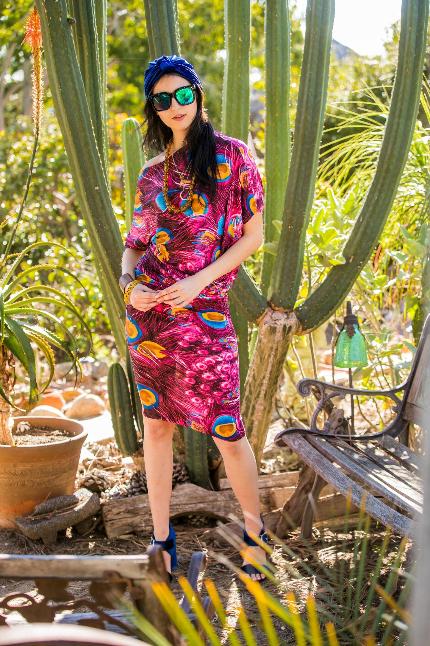 Pink Peacock Angle Dress