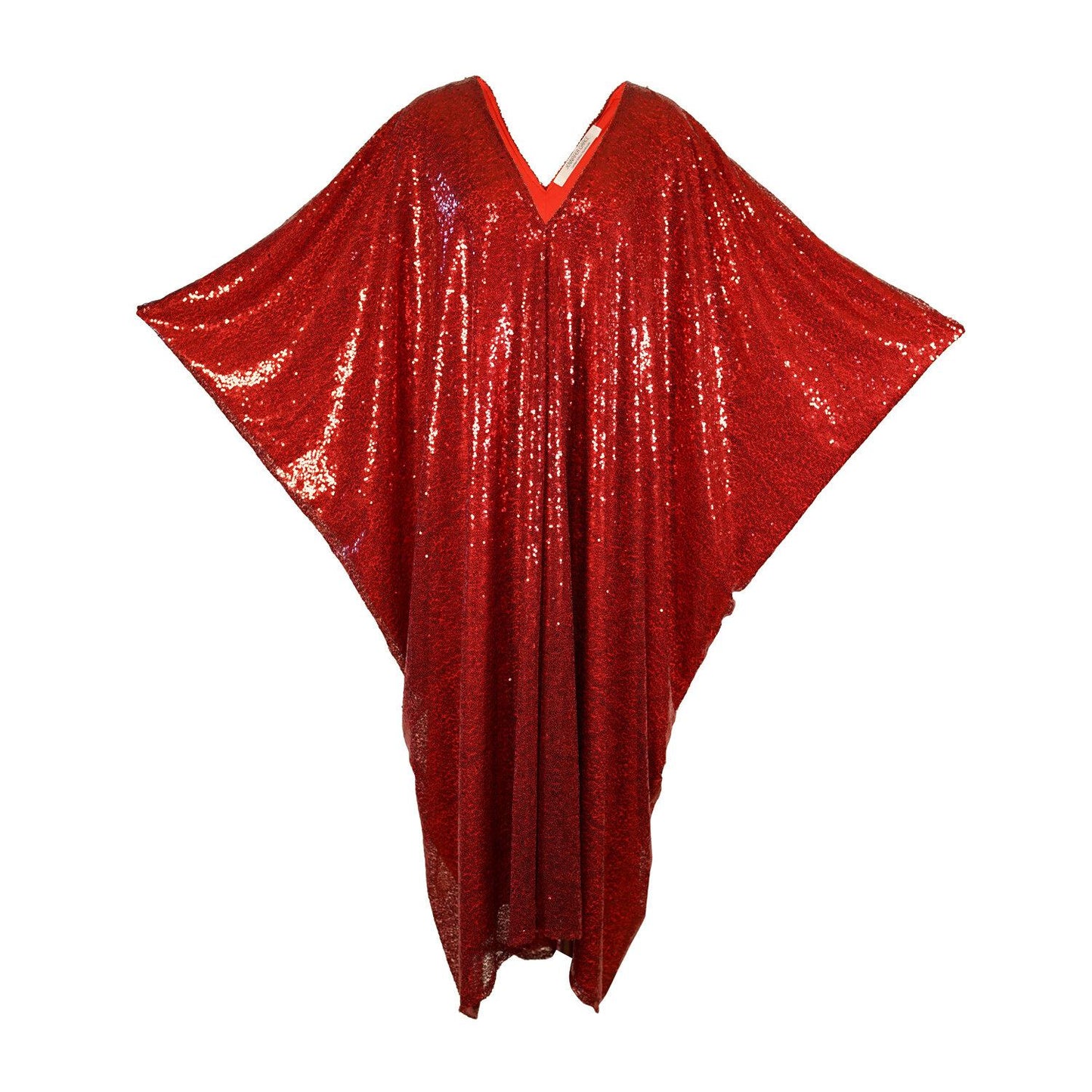 red, sequin, ruby, glitter, chic, caftan, palm springs, beach wear, stylish, handmade, madeinusa, jennafergrace