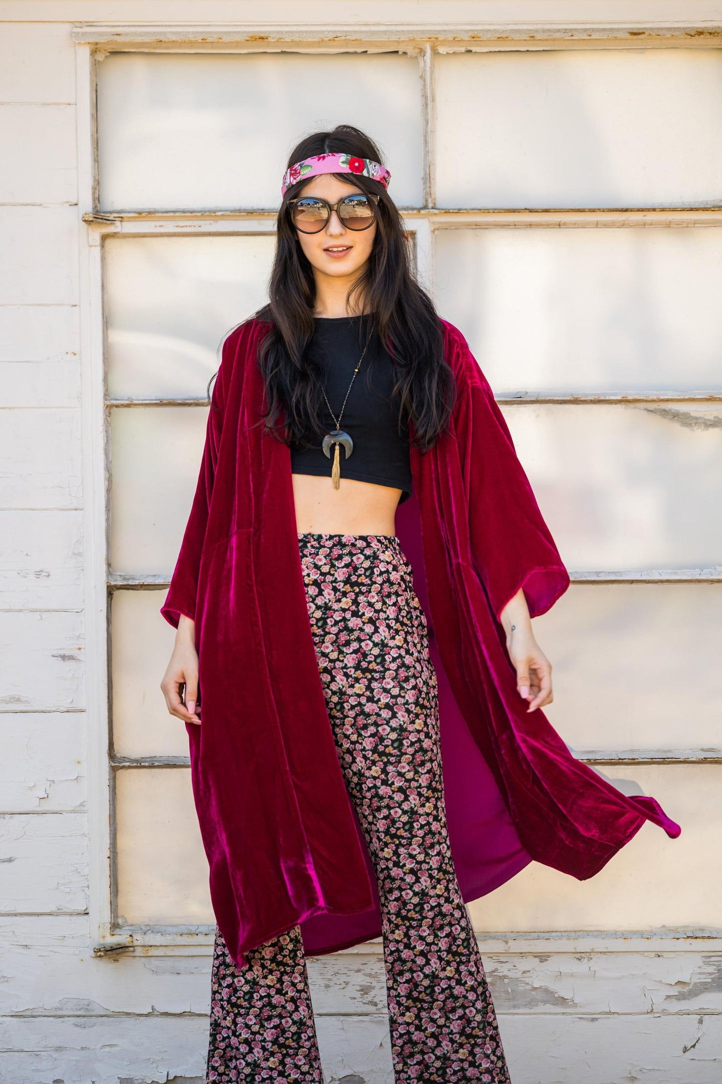 Zandra Silk Velvet Koi Kimono