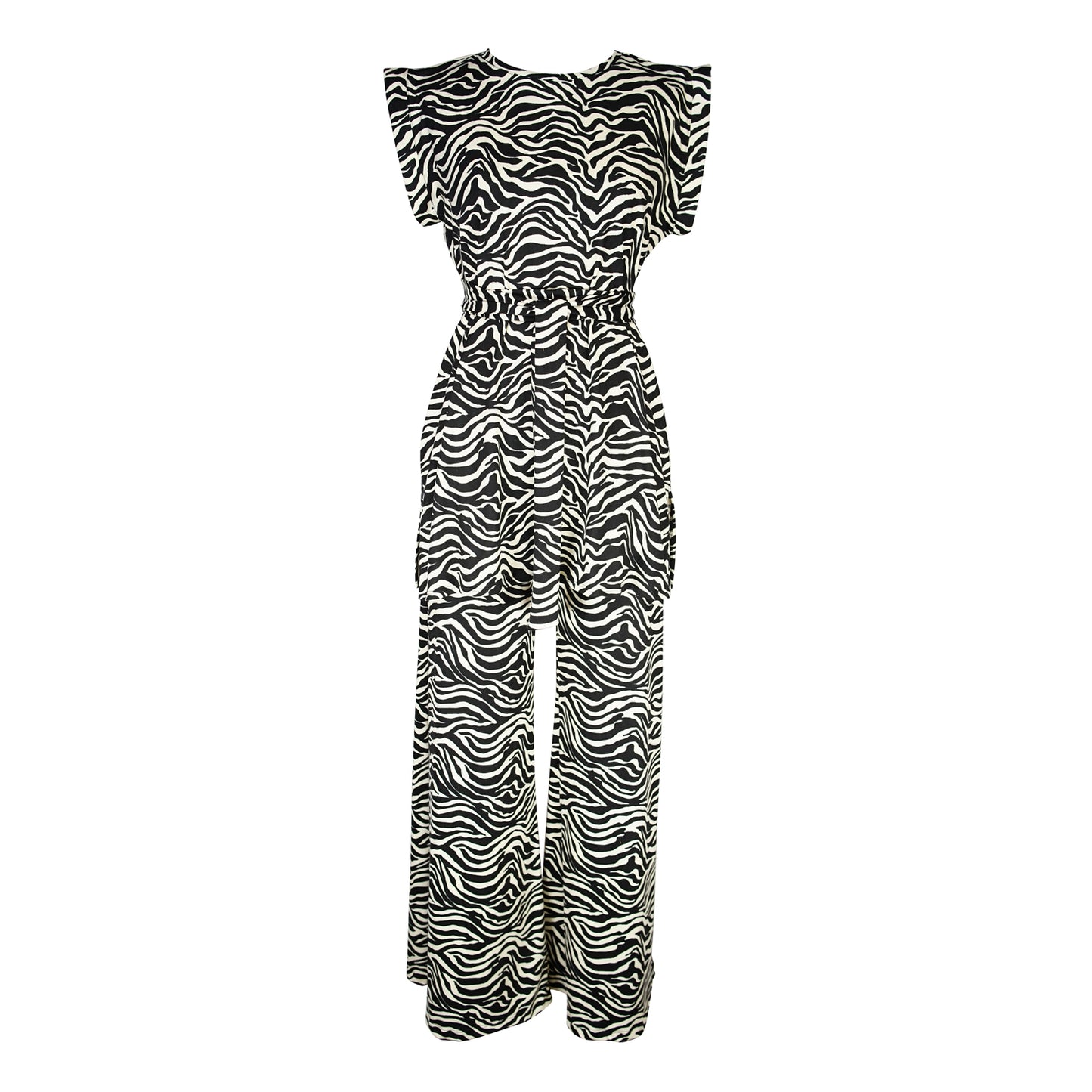 jennafer grace Zebra tunic palazzo pant matching set black white animal print tiger stripes zebra striped coord co-ord retro 70s 90s revival goth gothic boho bohemian hippie romantic whimsical lounge loungewear resort nautical cabana beach unisex handmade in california usa