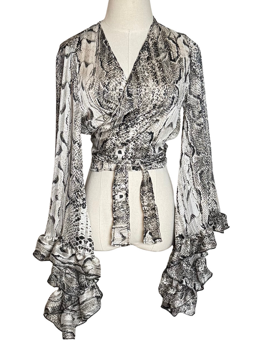 Boogie Muse Wrap Top in Python PRE-ORDER