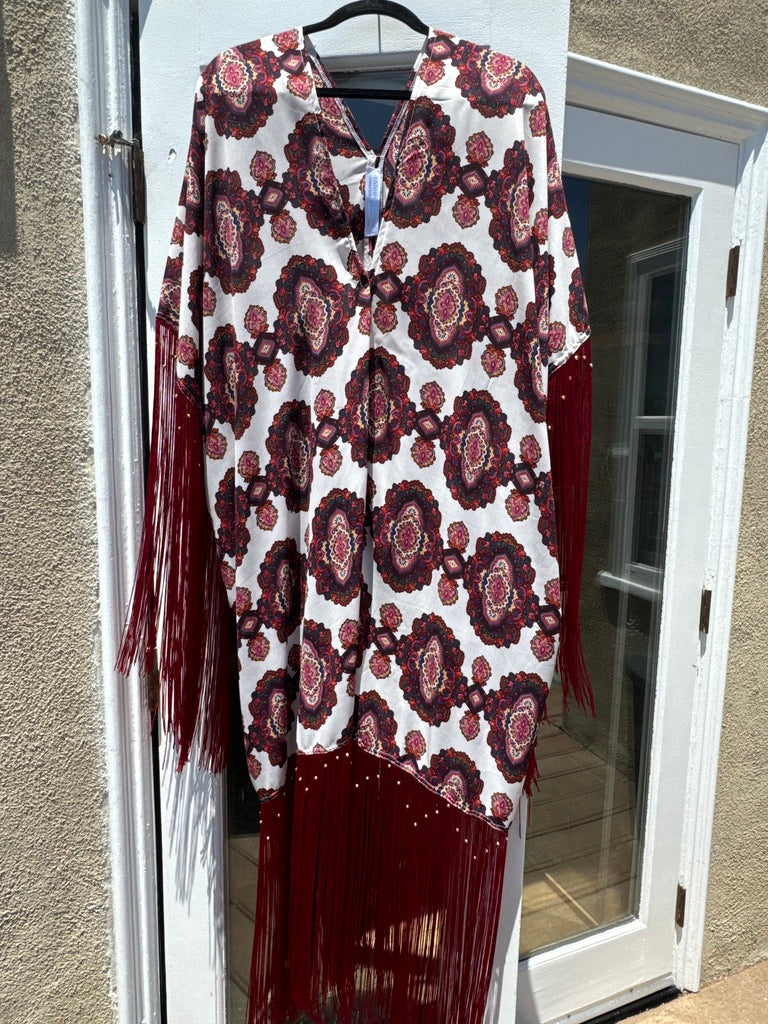 Amaris Fringe Mini Caftan