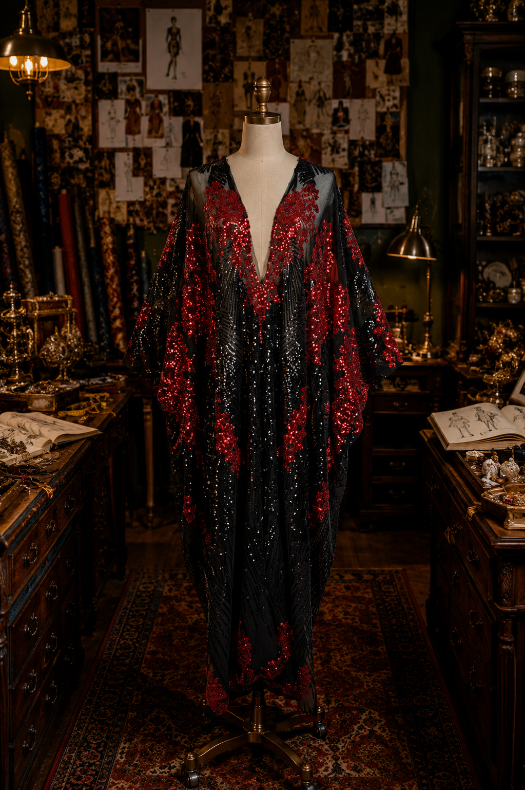 Vamp Ruby Sequin Caftan Kaftan Dress