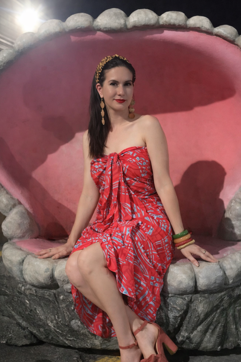 Red Tiki Sarong Scarf
