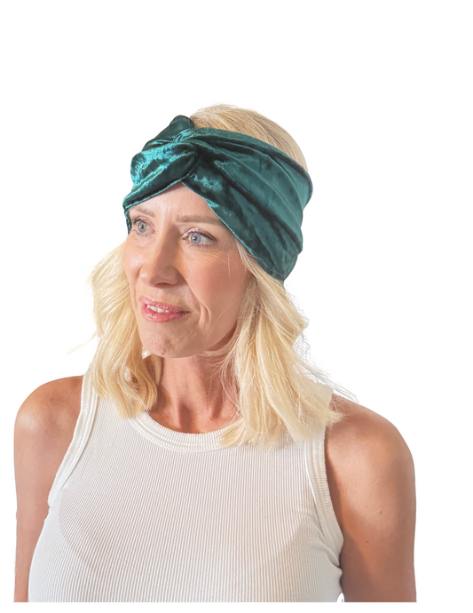 Emerald Crushed Velvet Twist Headband