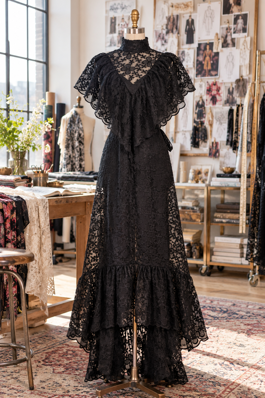 Ellie Ruffle Dress in Bandita Black PRE-ORDER