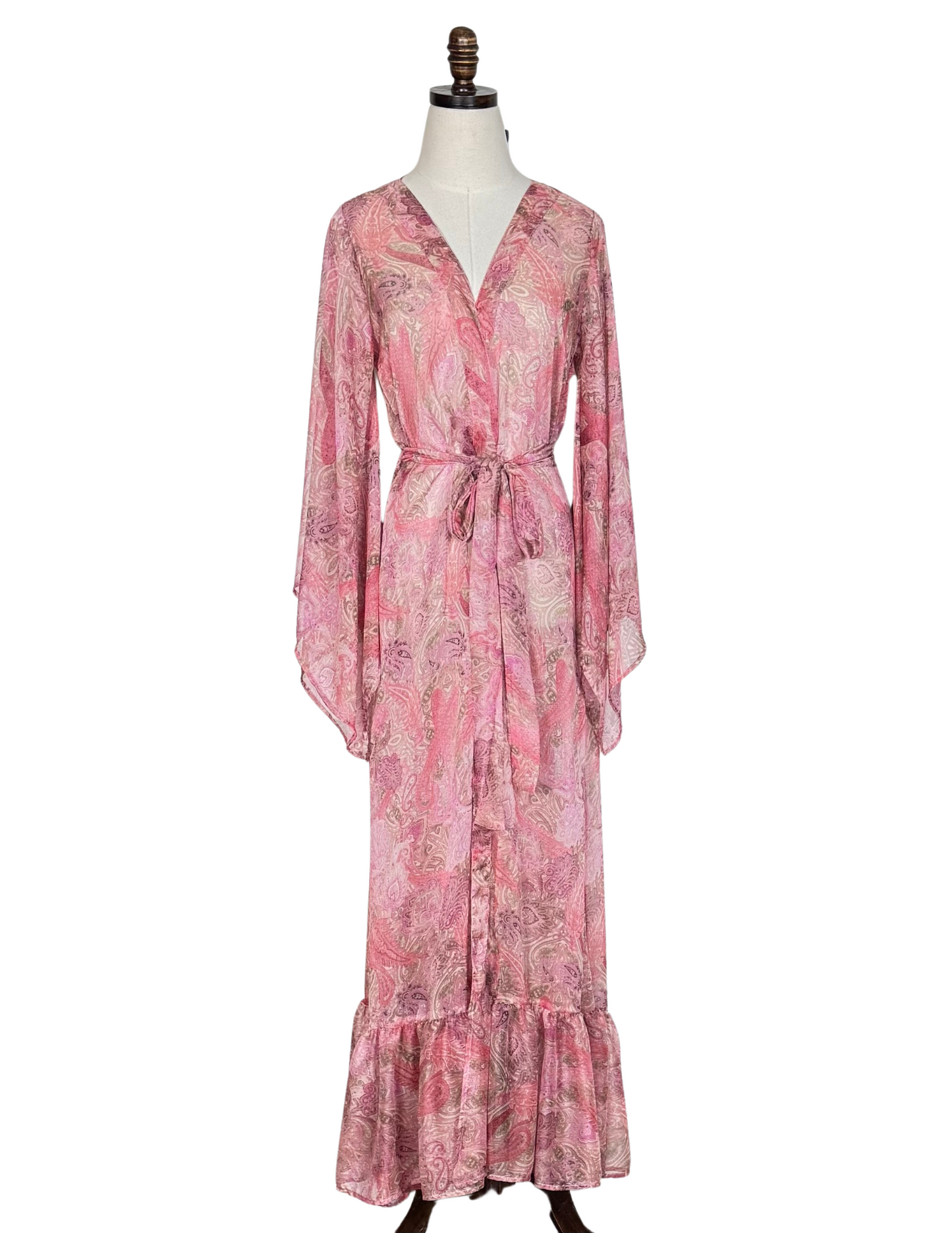 Janys Scarf Sleeve Kimono In Blushing Paisley PRE-ORDER