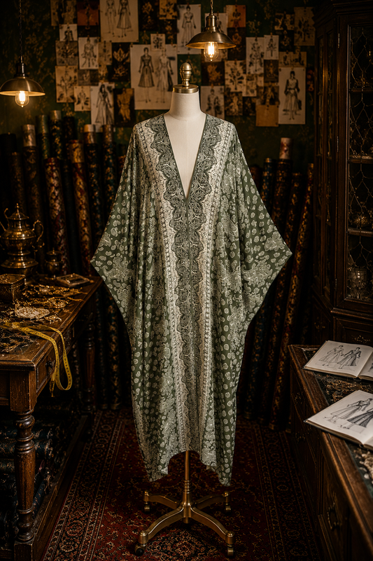 Artemis Sage Paisley Caftan