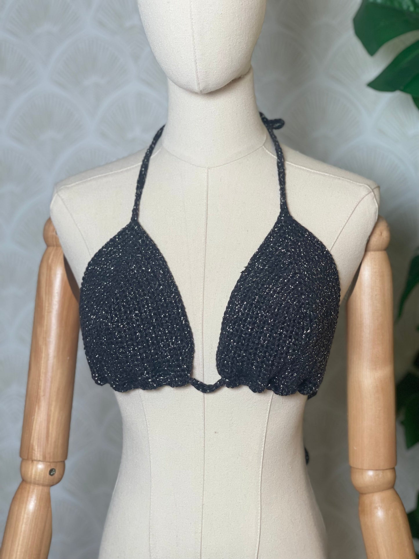 Handmade Festival Top in Black Shimmer
