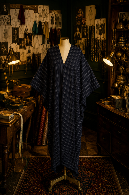 Federico Pinstripe Caftan Kaftan Dress