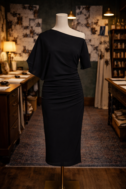Jet Black Angle Dress