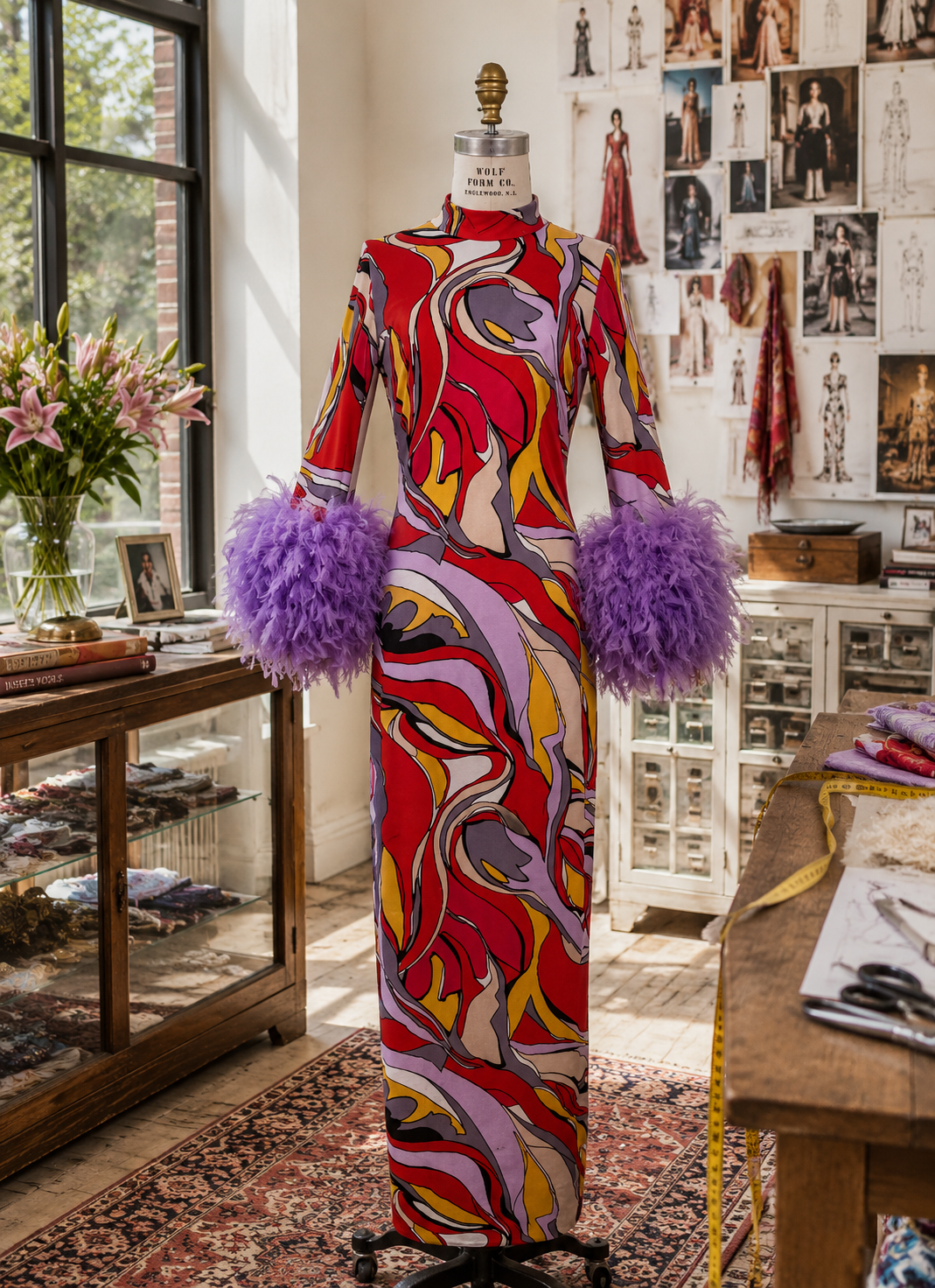Catroux Dress in Psyche Rouge PRE-ORDER