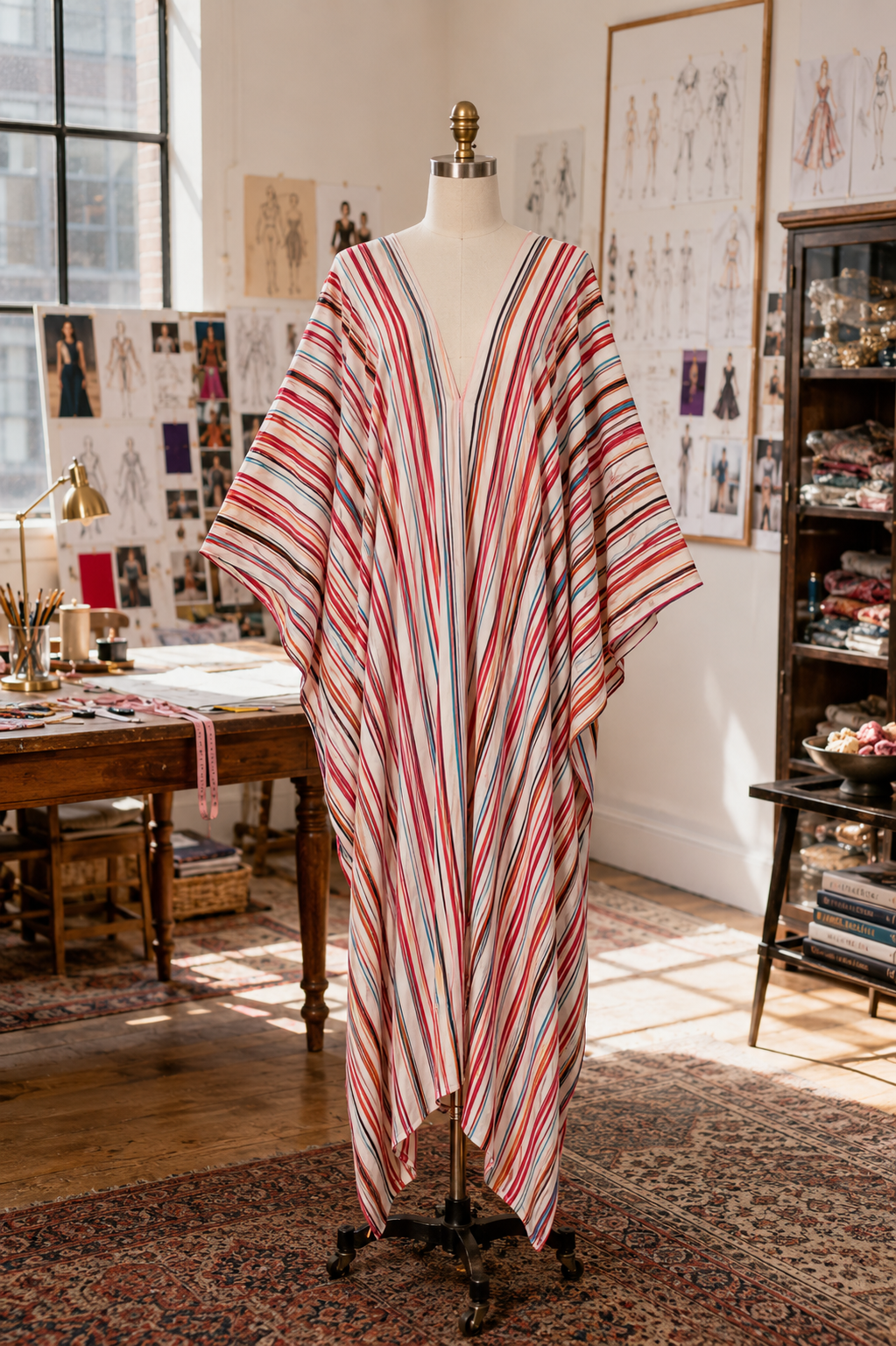 Cafe De Biarritz Striped Caftan