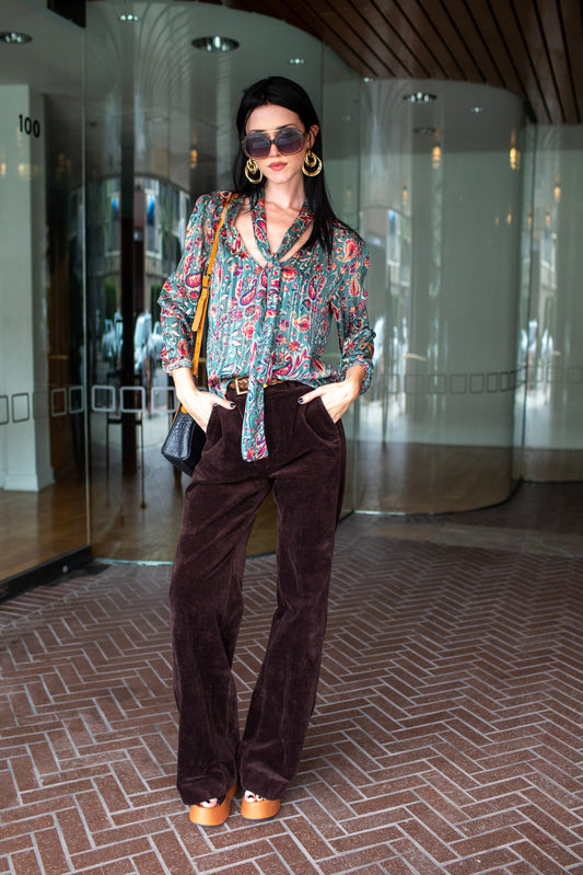 Absinthe Tie Front Blouse