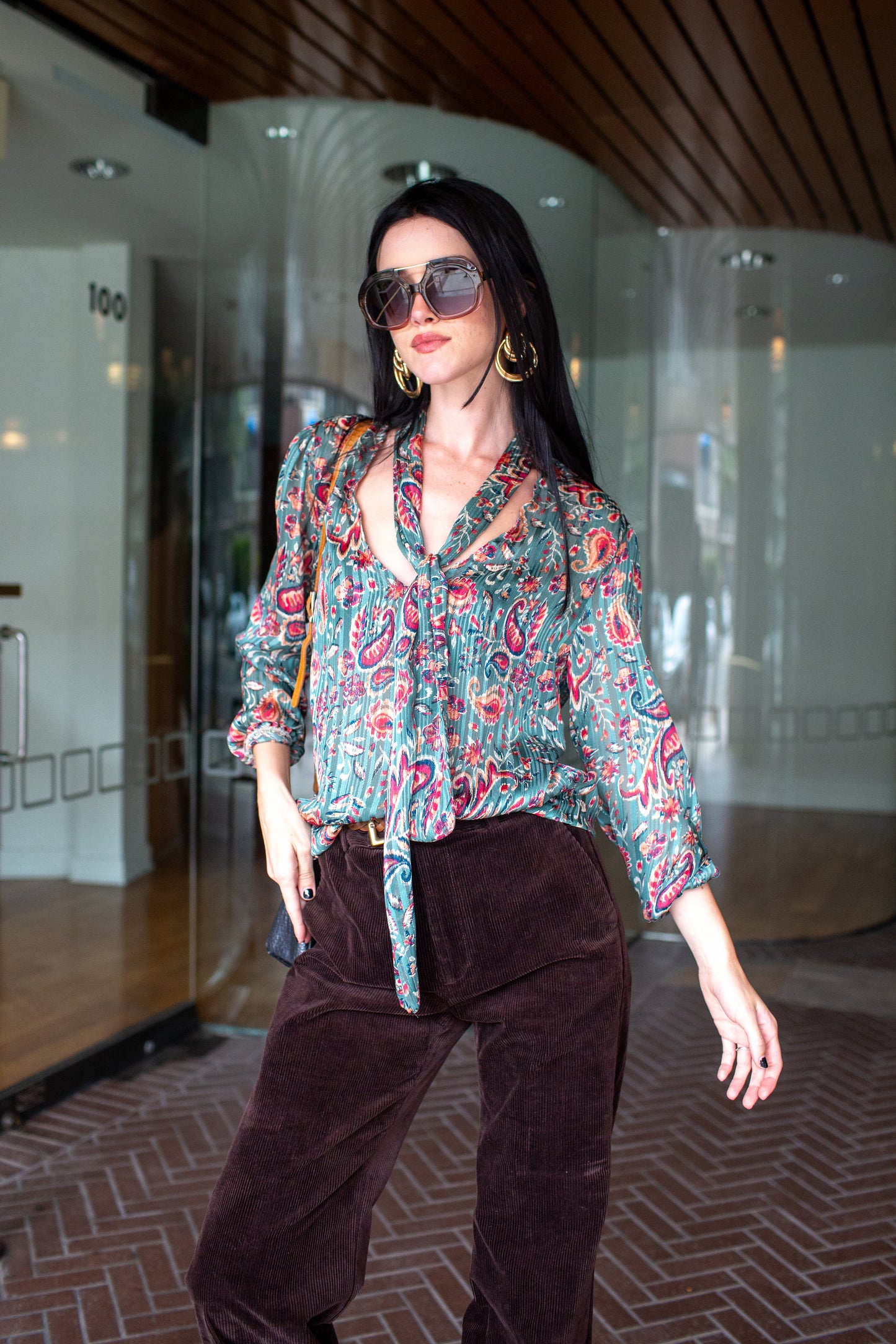 Absinthe Tie Front Blouse