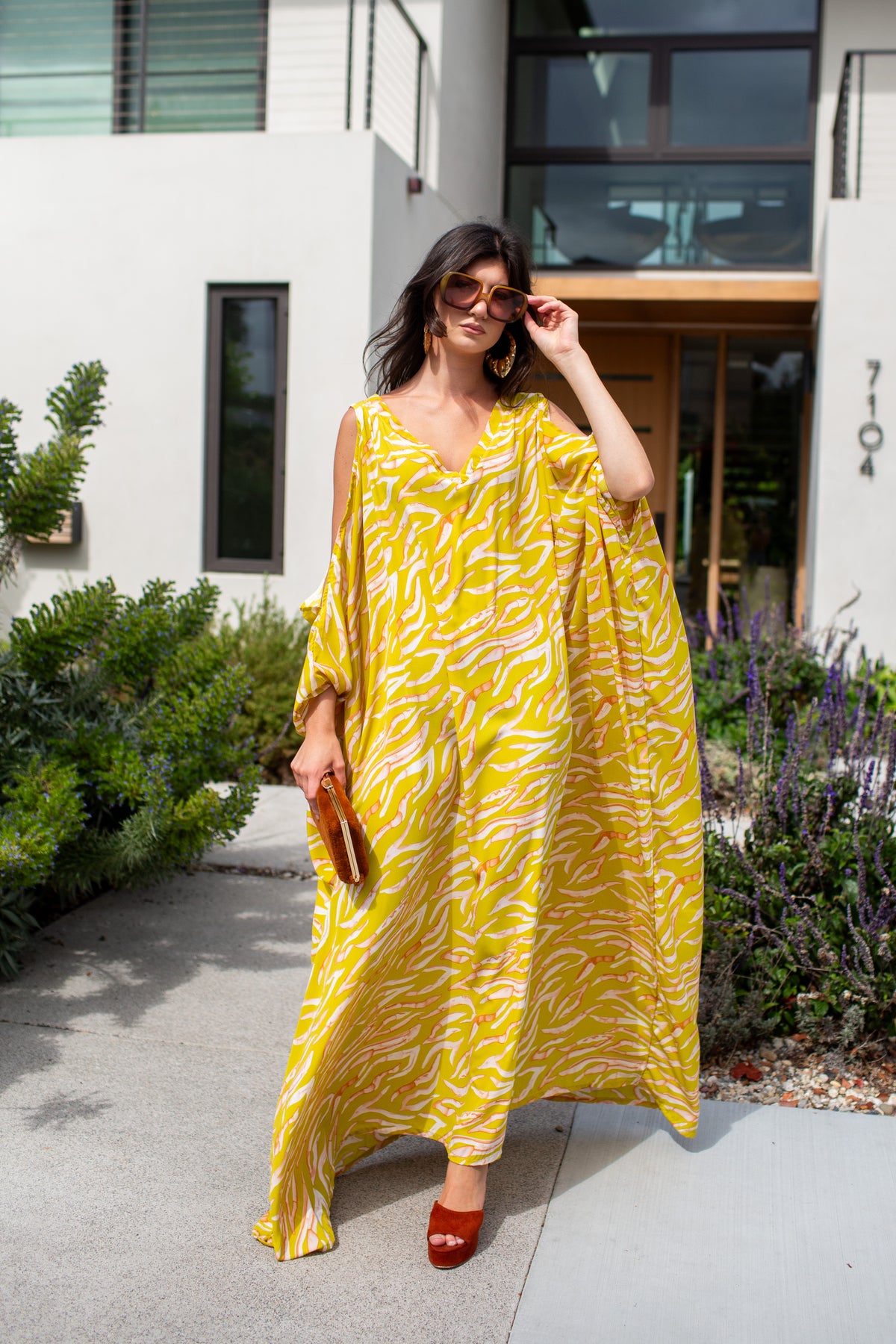 Allegra Caftan in Guava