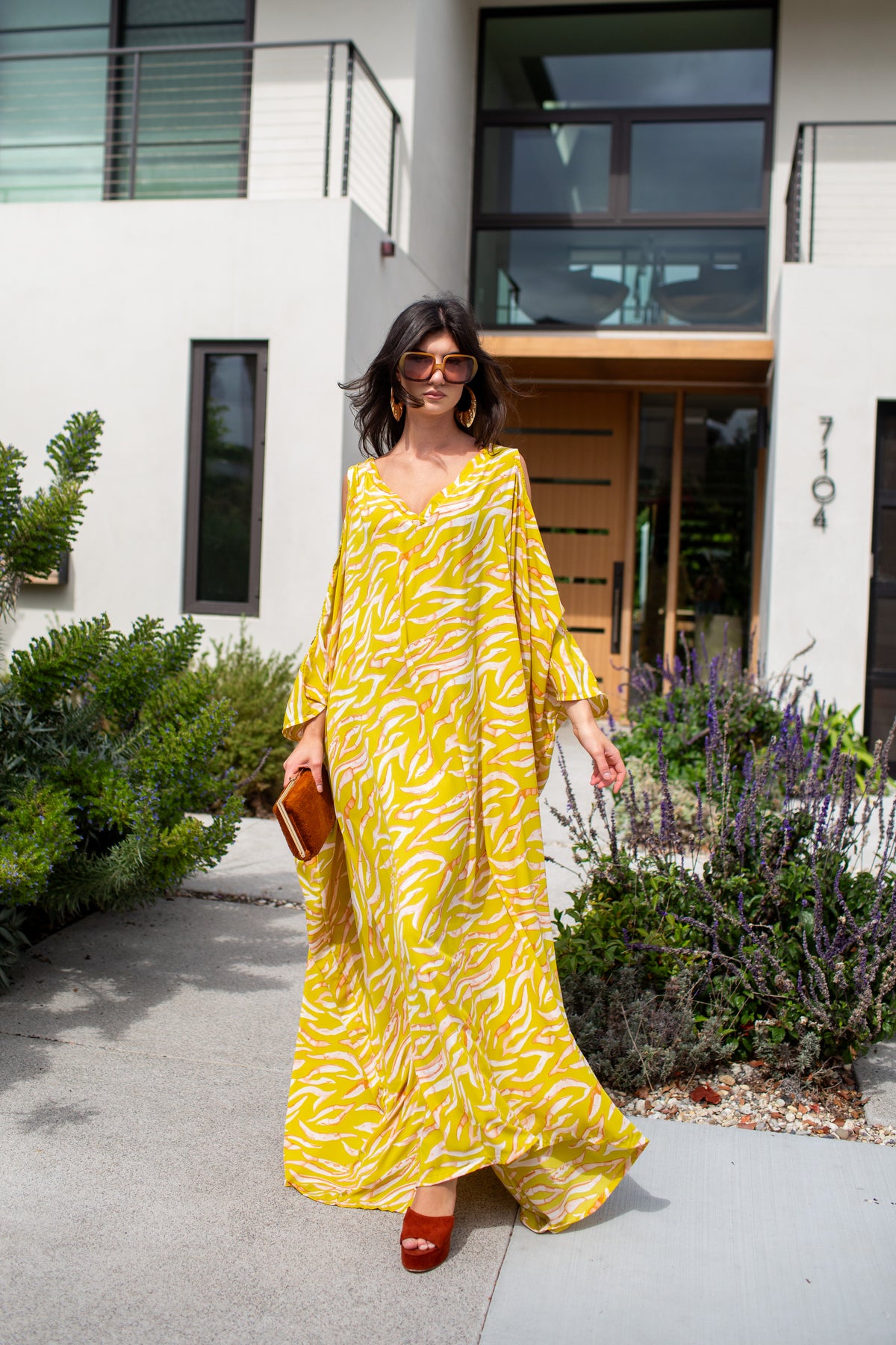 Allegra Caftan in Guava