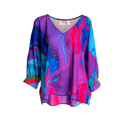 Alana Kay 3/4 Sleeve V Neck Blouse