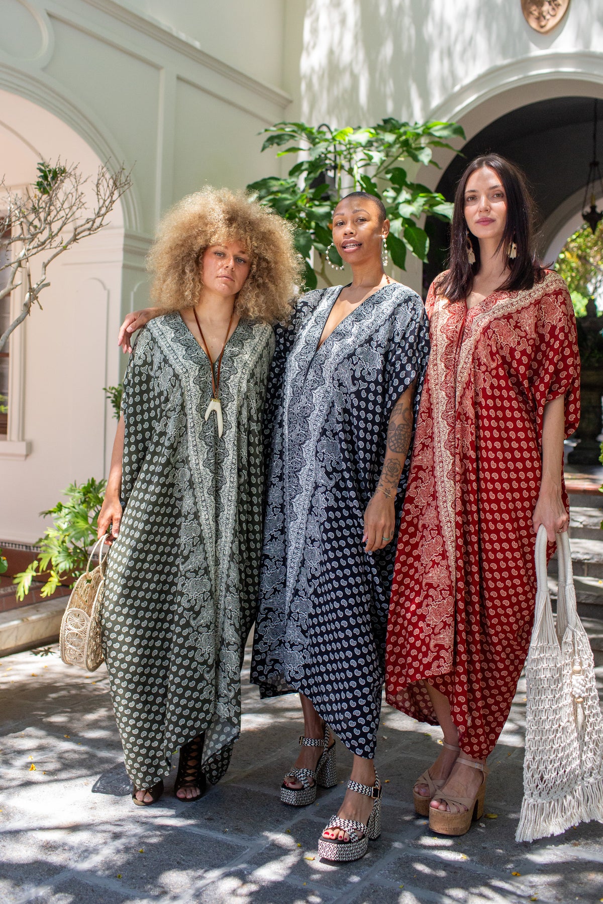 Artemis Sage Paisley Caftan