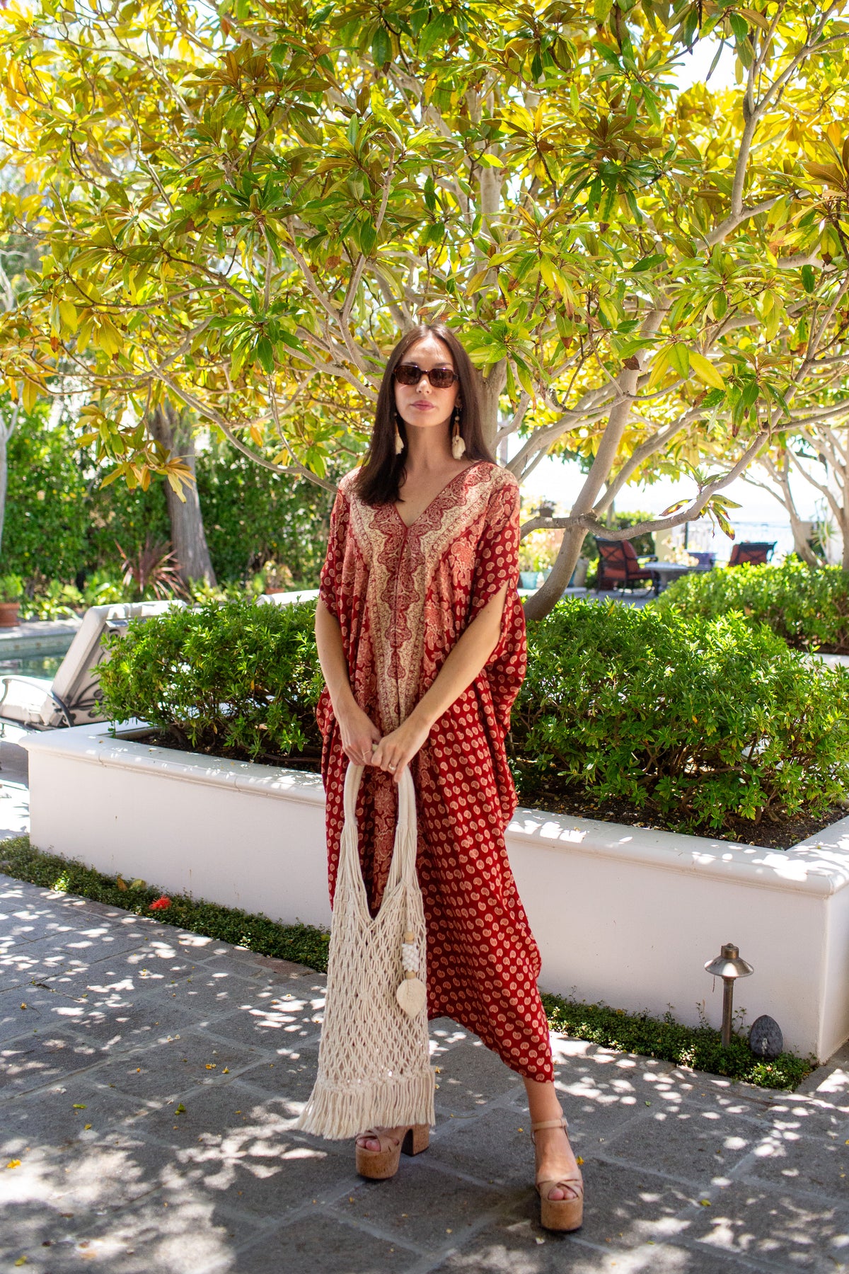 Artemis Ochre Paisley Caftan