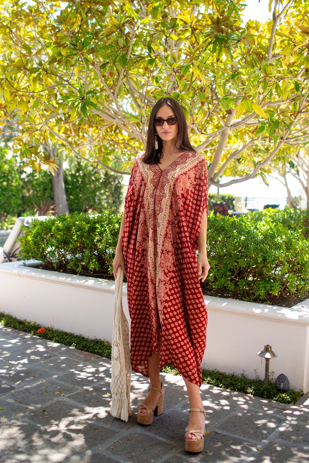 Artemis Ochre Paisley Caftan