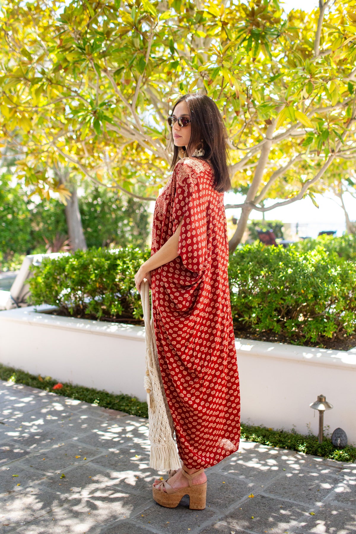 Artemis Ochre Paisley Caftan