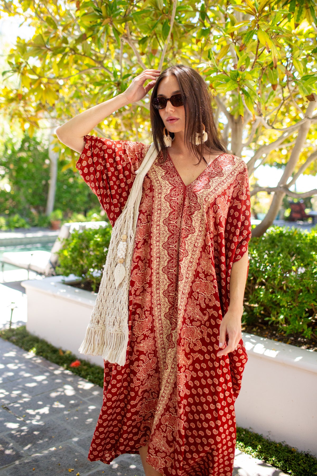 Artemis Ochre Paisley Caftan